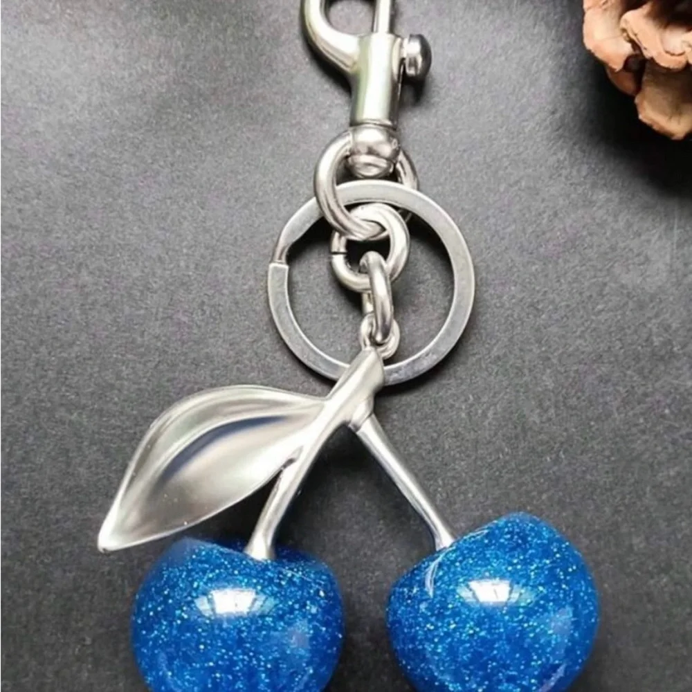 Blue Cherry Silver Keychain - Picture 6 of 6